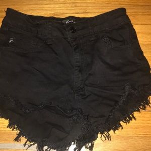Black jean shorts